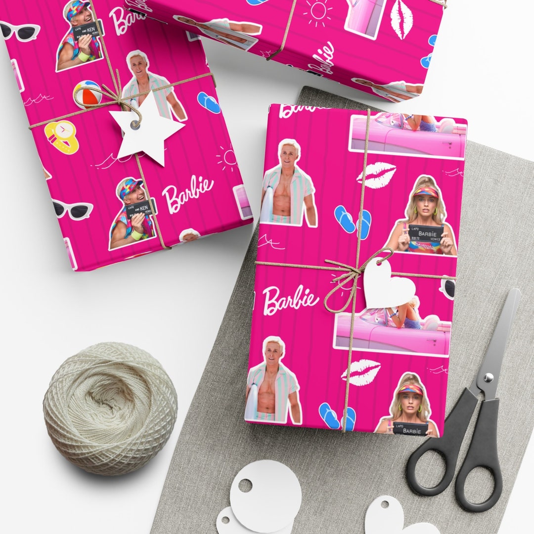 Barbie Movie Wrapping Paper Christmas Wrapping Paper Gift Wrap Barbie and Ken Margot Robbie Ryan