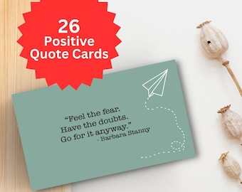26 Positive Quote Cards | Printable Quote Cards | 26 Cards with Quotes | Positive Vibes