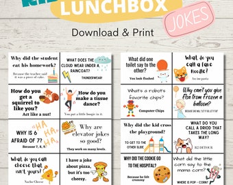 Fun Lunchbox Joke Cards for Kids - Printable Digital Download
