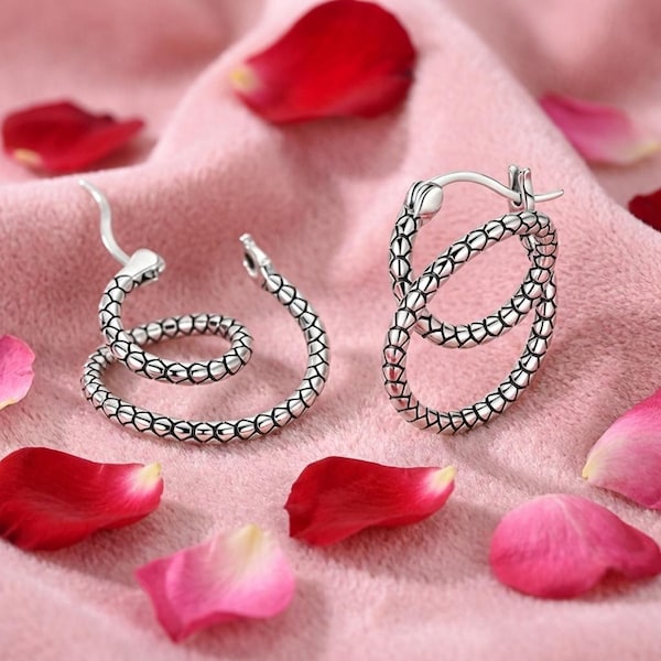 Sterling Silver Interlocking Hoop Earrings 925, Twisted Rope Texture, Double Hoop Design, Modern Statement