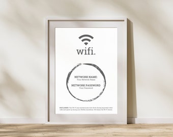 WiFi Password Sign, Modern Farmhouse Style, Printable WiFi Sign, Digital Download