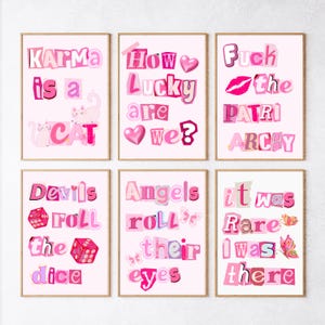Feminist Song Lyrics Poster Print: Girly Pink Room Decor (Digital Download)