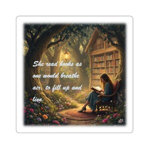 Fantazyjne naklejki do czytania - inspirujące dekoracje, prezenty dla miłośników książek, przytulne naklejki książkowe, dekoracje na laptopa, akcesoria do prowadzenia dziennika,