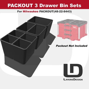 3-Drawer Bin Sets | Milwaukee PACKOUT Tool Box 48-22-8443 (Pack of 3)