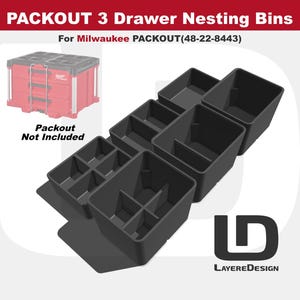 3-Drawer Nesting Bins | Milwaukee PACKOUT Tool Box 48-22-8443