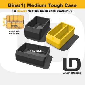 DEWALT Tough Case DWAN2190 Organizer Bins | Small Parts Storage