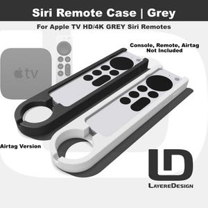 Apple TV Siri Remote(Grey) Case | Gen 1-3 HD/4K | Optional AirTag Holder