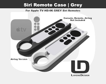 Apple TV Siri Remote(Grey) Case | Gen 1-3 HD/4K | Optional AirTag Holder