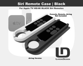 Apple TV Siri Remote(Black) Case | Gen 1-3 HD/4K | Optional AirTag Holder