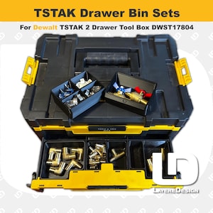 2-Drawer Bin Sets | Dewalt TSTAK Double Drawer Tool Box DWST17804