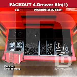 4-Drawer Bins(Individual) | Milwaukee PACKOUT Tool Box 48-22-8444
