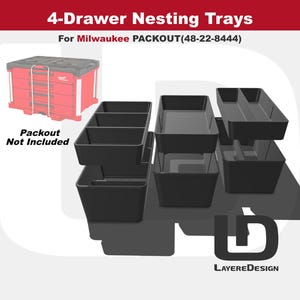 4-Drawer Nesting Trays | Milwaukee PACKOUT Tool Box 48-22-8444