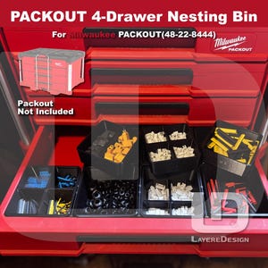 4-Drawer Nesting Bins | Milwaukee PACKOUT Tool Box 48-22-8444
