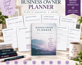 Entrepreneur Business Planner, 79-Page Goal Setting, Financial Tracking (PDF)