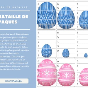Jeu de Bataille Pâques – Cartes de jeu à Imprimer pour Enfants