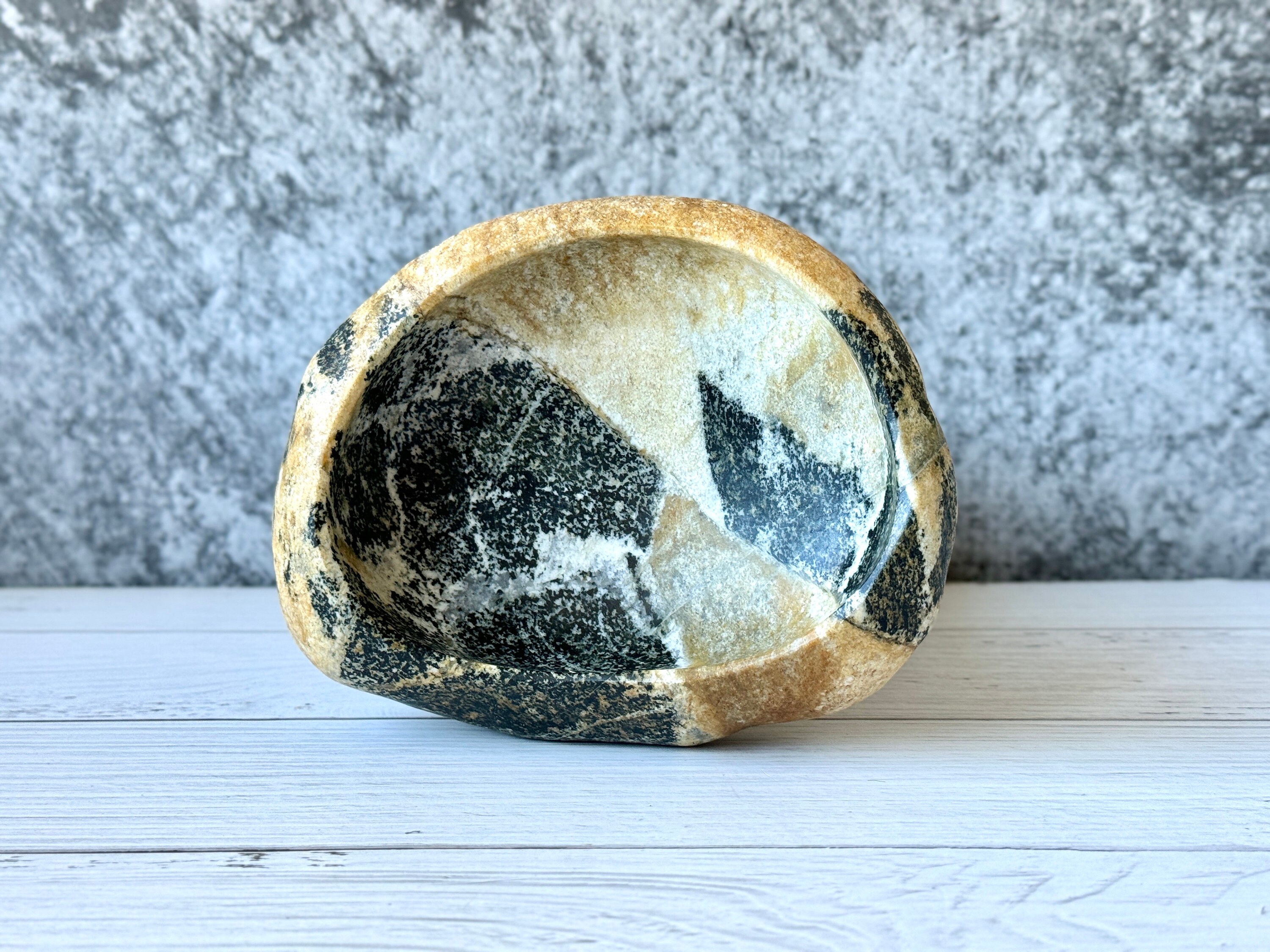 Handmade Stone Bowl eon's Collage Riverstone Dish Serving Tray Catch