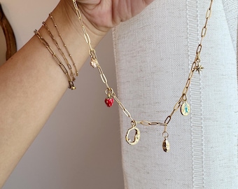 Cottage Fairy Charm Necklace & Bracelet • Bookish Fairycore Jewelry • Literary Gift for Readers • Gold Charm Accessory