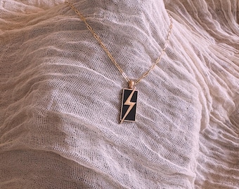 Lightning Wielder Charm Necklace • Fourth Wing Inspired Jewelry • Bookish Fantasy Pendant • Fantasy Reader Gift