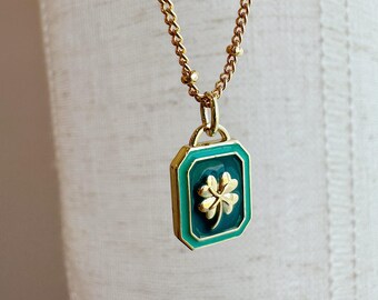 You’re My Lucky Charm Necklace · Bookish Charm Jewelry · Four-Leaf Clover Pendant · Gift for Readers