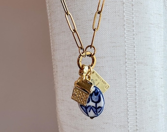 Bookish Charm Necklace | Write Me Love Letters Pendant | Romantic Literary Jewelry | Book Lover Gift | Vintage-Inspired Gold Necklace