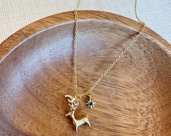 Lord of the North Charm Necklace • Bookish Fantasy Jewelry • Deer & Star Pendant •
