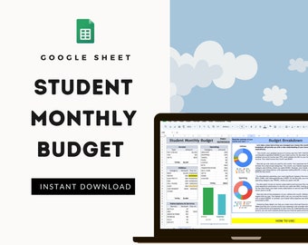 Student Monthly Budget-- Beginner-Friendly Budget Spreadsheet-- FEATURING: Auto-Generated Easy-To-Read Budget Summary