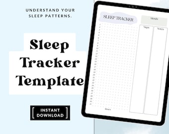 Sleep Tracker Template - Digital Planner Template - PDF download