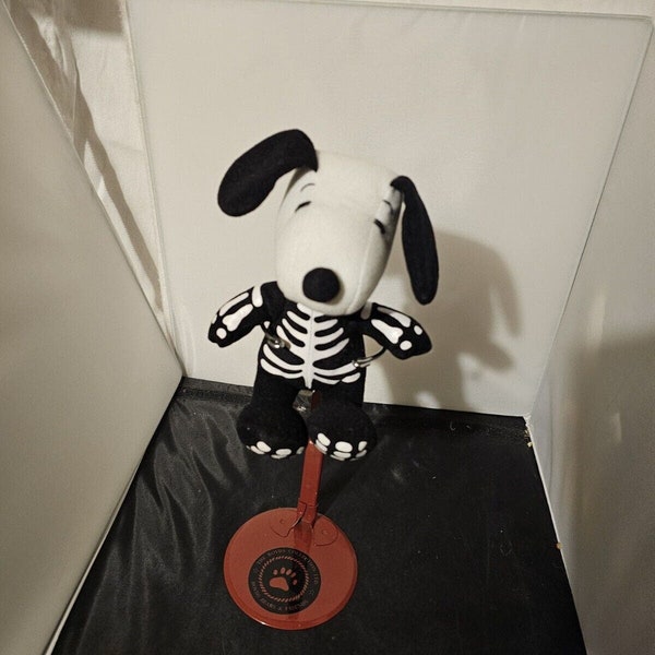RARE 30 cm Peanuts Spooky Snoopy peluche Halloween squelette automne E1