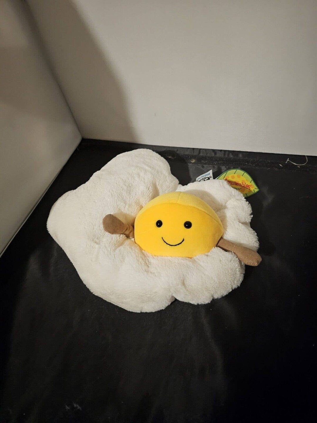 Jellycat Amuseable Fried Egg Plush White Yellow Happy Face Etsy