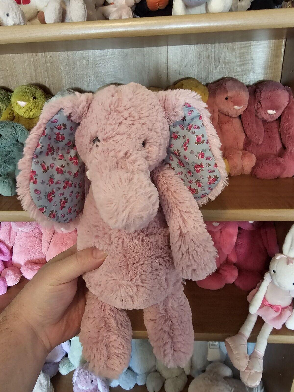 Jellycat of London Plush Pink Blossom Bashful Elephant Floral Ears 12 Etsy India