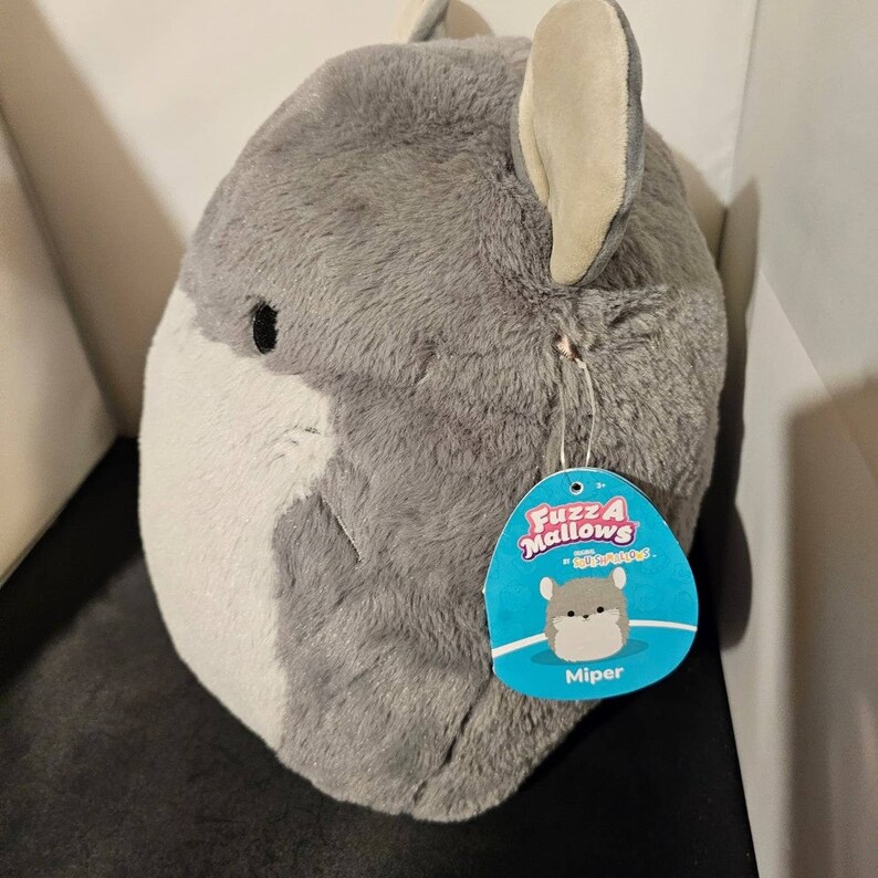 NWT Squishmallow Fuzzamallows Miper the Grey Chinchilla Mouse Etsy