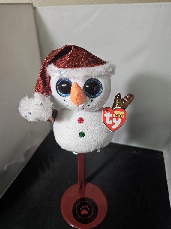 stuffed toy scoops the snowman beanie boo