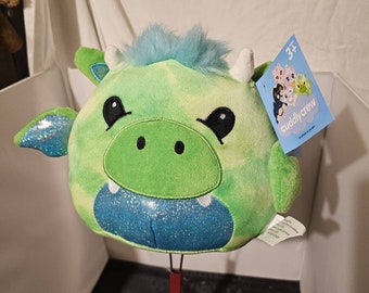 Oreiller moelleux en peluche dragon pelucheux Tie Dye de 20 cm (20 cm) super doux et brillant E1