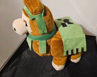 Minecraft Mojang Jinx Marrón Verde Llama Peluche Animal de peluche 2018 12" Q1