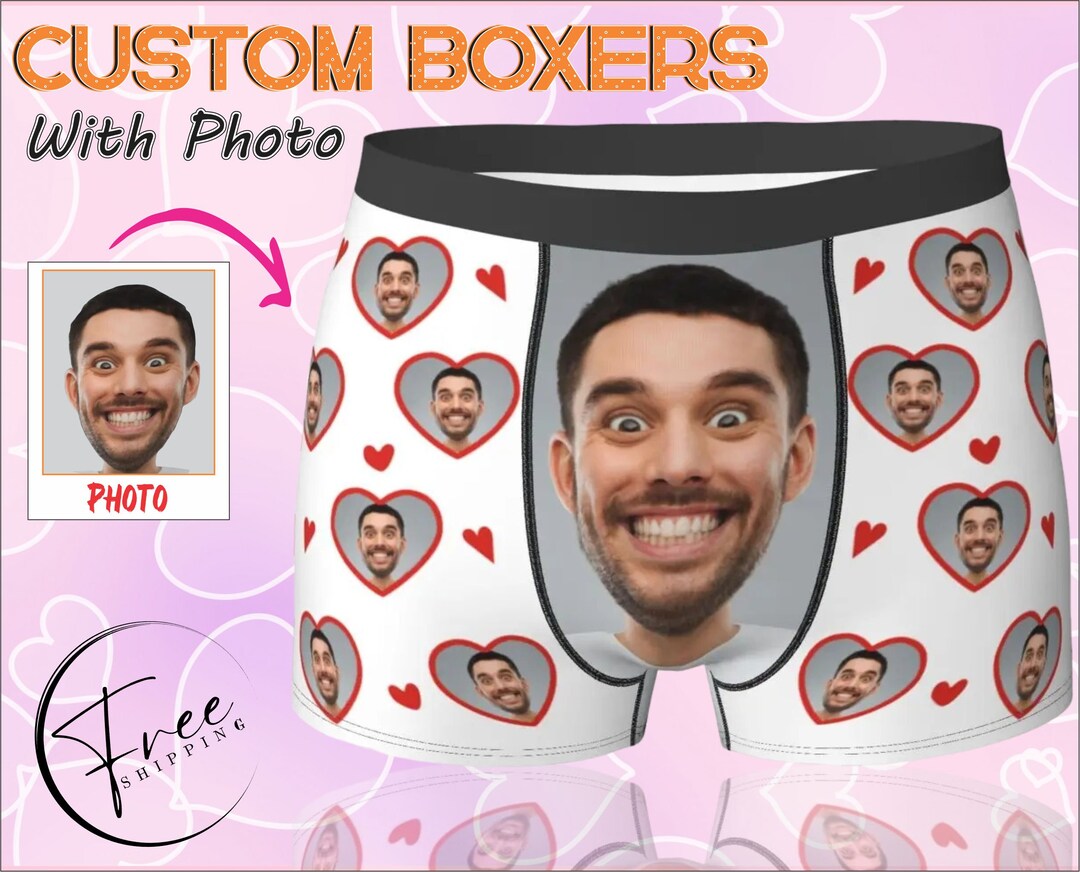 Custom Boxer Briefs With Face, Personalized Funny Photo Boxers, Picture