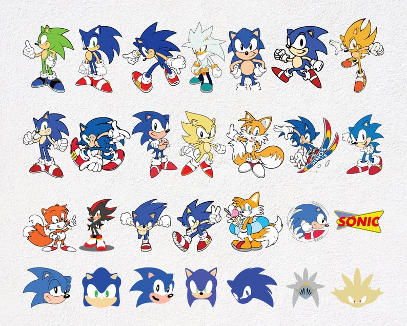 Sonic The Hedgehog, Sonic The Hedgehog Svg, sonic svg, hérisson svg, Sonic Face svg, personnages soniques svg, cricut, scrapbooking image 6