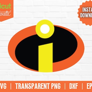 Incredible Logo Svg, The Incredibles Svg, Incredibles dxf, eps, png, digital vector clipart, the incerdibles Instant Download, Sillhouette image 1