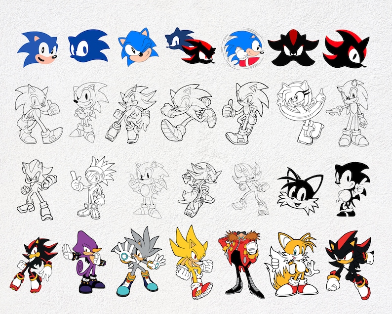 Sonic The Hedgehog, Sonic The Hedgehog Svg, sonic svg, hérisson svg, Sonic Face svg, personnages soniques svg, cricut, scrapbooking image 4