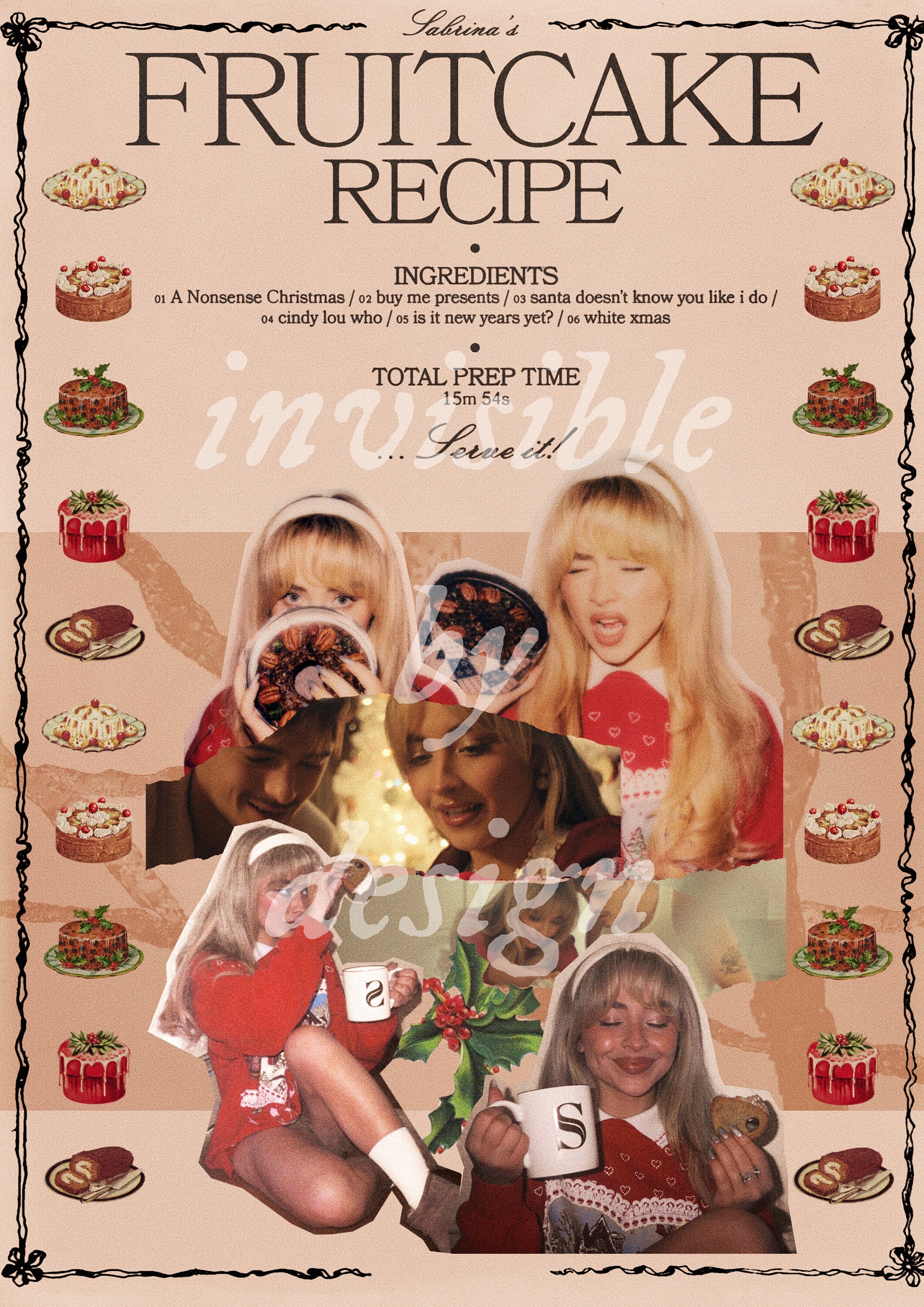 Sabrina Carpenter Fruitcake EP Inspired Poster, PNG, Emails I Can't
