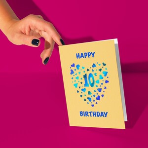 10th Birthday, Greeting Card, Handmade Items, 10th Birthday Decor, May Birthday Gift, May Birthday, April Birthday Gifts, Cute Stationary