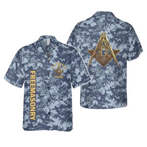 Personalized Freemason Hawaiian Shirt, Custom Lodge Name Button Up