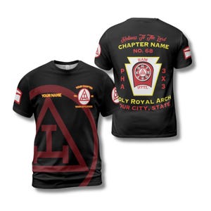 Personalized Royal Arch Mason T Shirt, Custom Chapter Name & Number