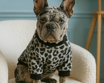 Fleece Dog Sweatshirt – Animal Print Outfit for Small Dogs
