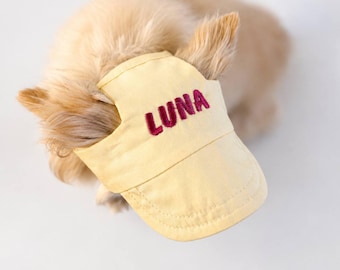 Custom Embroidered Dog Sun Hat | Personalized Dog Visor | Lightweight Summer Cap for Small Dogs