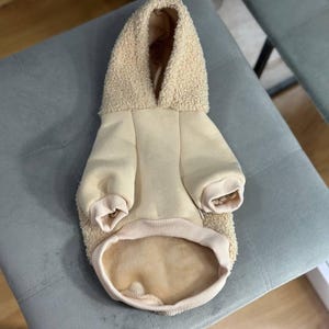 Sherpa Dog Coat – Soft Fleece Hoodie for Chihuahua and Small Dogs afbeelding 3