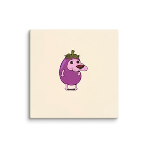 Canvas Cartoon – Courage the Cowardly Dog Melanzana | Stampa Umoristica su Tela | Arte Wall Decor Ispirata a Cartoon Network