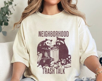 Trash Talk Raccoon Comfort Colors Shirt: Funny Possum & Rat Graphic Tee