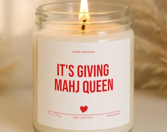 Mahjong Queen Candle: Funny Gamer Gift, Board Game Night