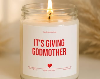 It's Giving Godmother Scented Candle: Godparent Proposal Gift