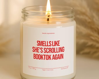 BookTok Candle: Funny Gift for Readers, Coconut Apricot Wax